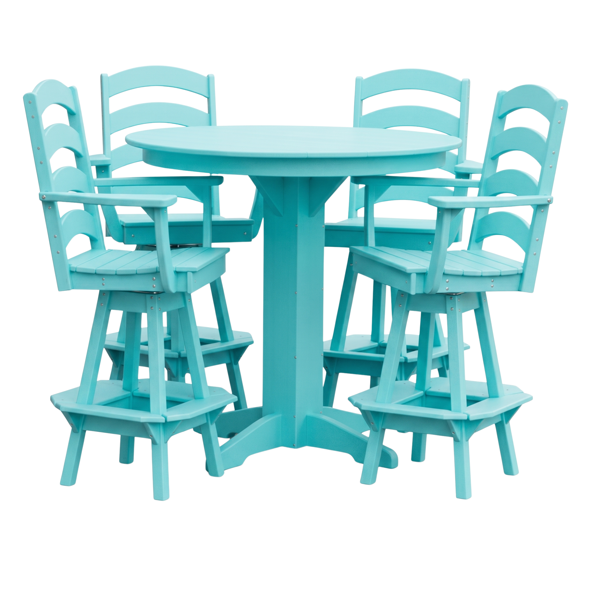 Keystone Amish Co. Josie 5-Piece Poly Bar Dining Set with Round Table