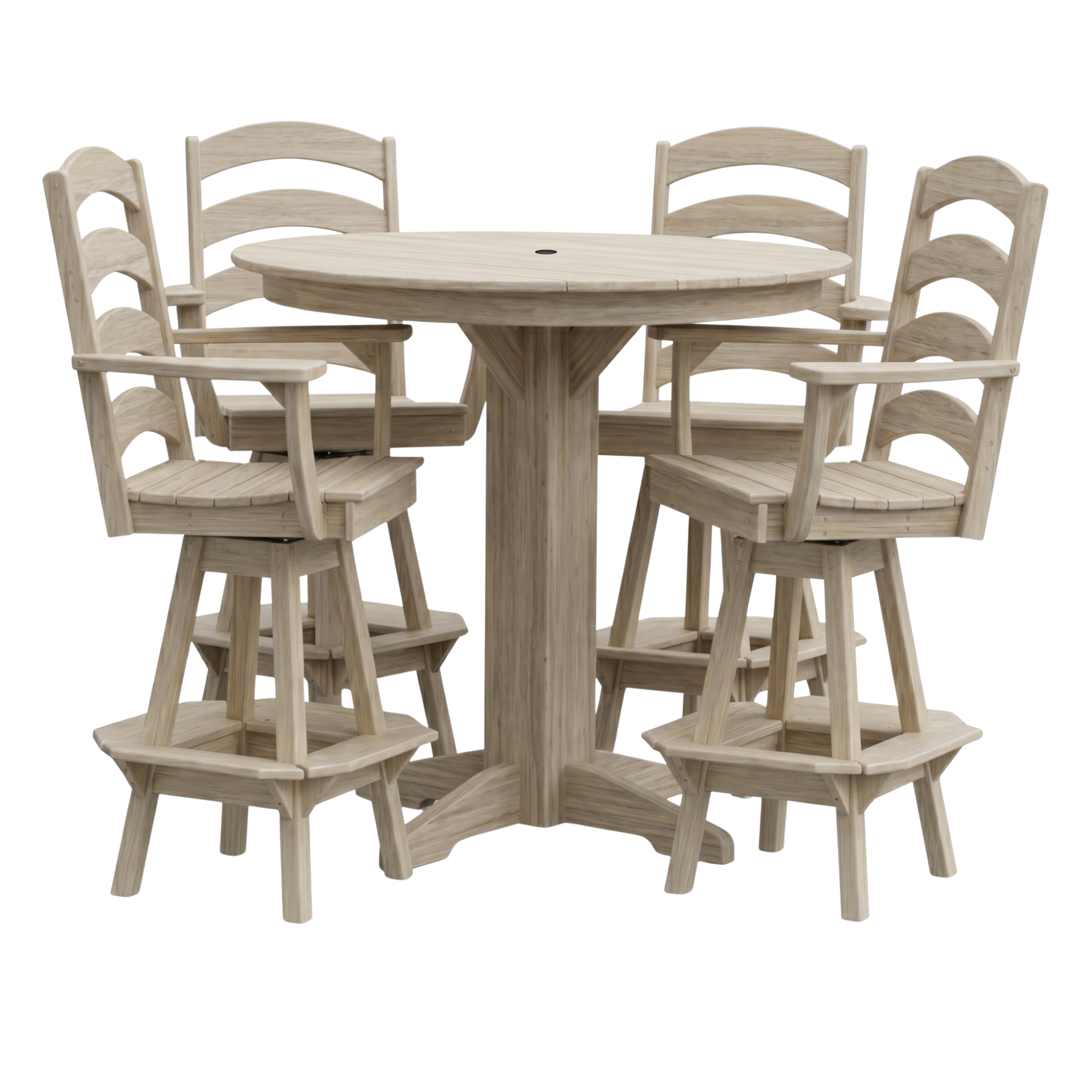 Keystone Amish Co. Josie 5-Piece Poly Bar Dining Set with Round Table