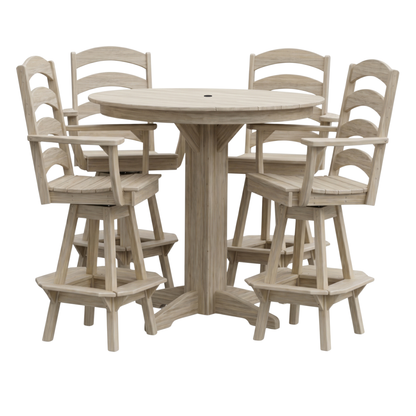 Keystone Amish Co. Josie 5-Piece Poly Bar Dining Set with Round Table