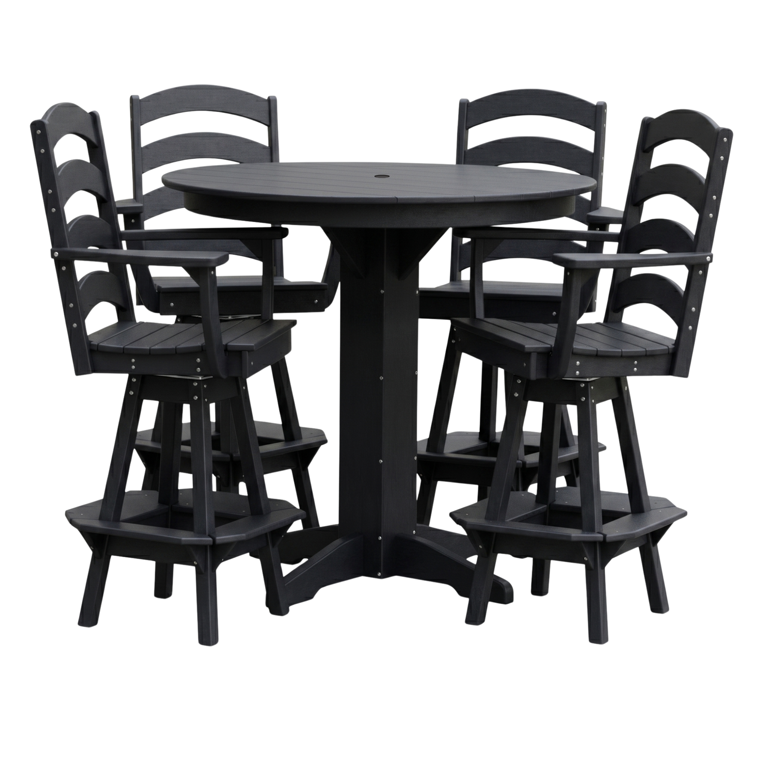 Keystone Amish Co. Josie 5-Piece Poly Bar Dining Set with Round Table