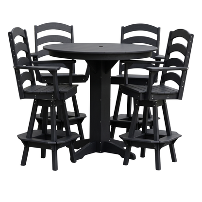Keystone Amish Co. Josie 5-Piece Poly Bar Dining Set with Round Table