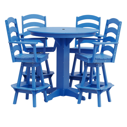 Keystone Amish Co. Josie 5-Piece Poly Bar Dining Set with Round Table
