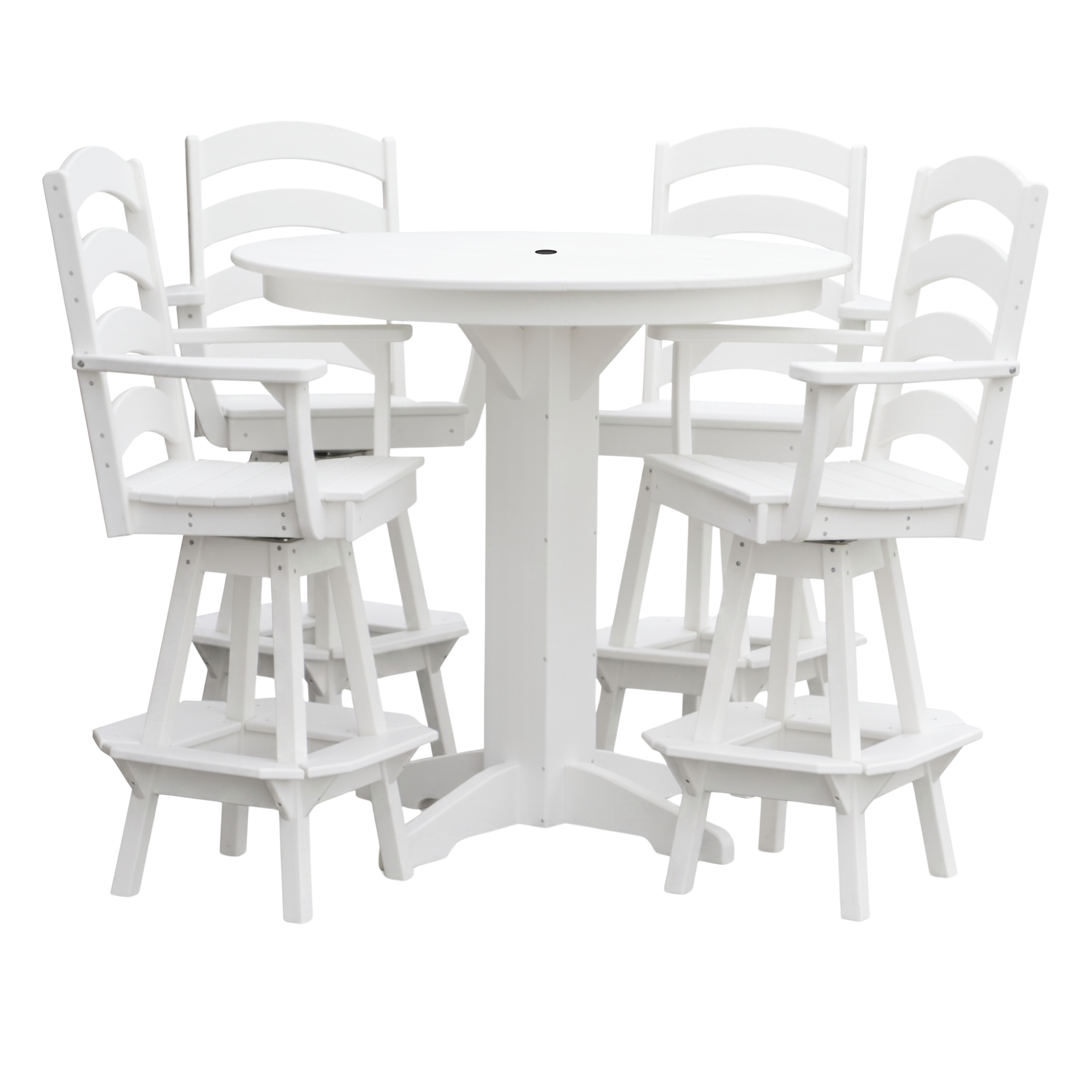 Keystone Amish Co. Josie 5-Piece Poly Bar Dining Set with Round Table