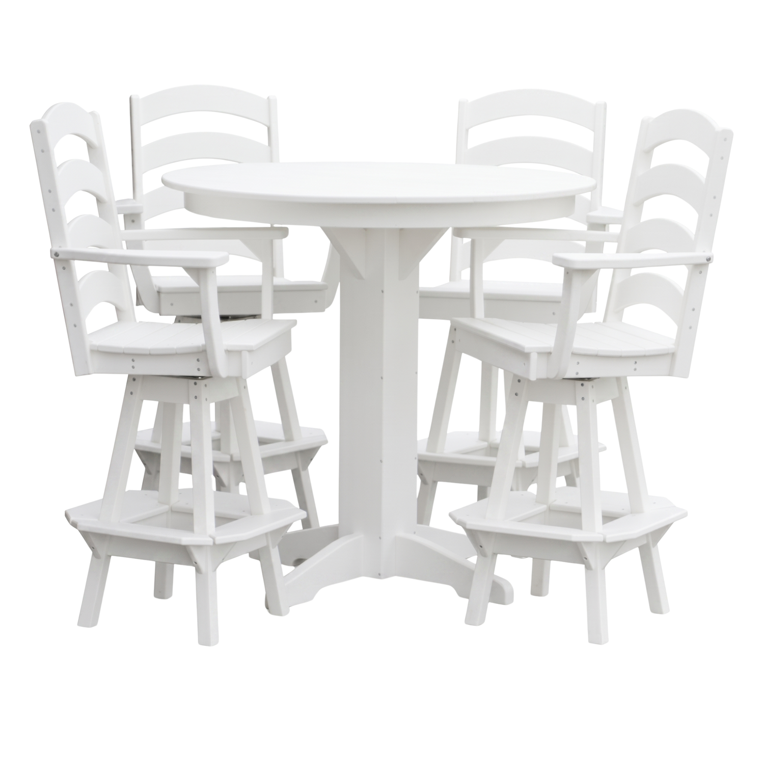 Keystone Amish Co. Josie 5-Piece Poly Bar Dining Set with Round Table