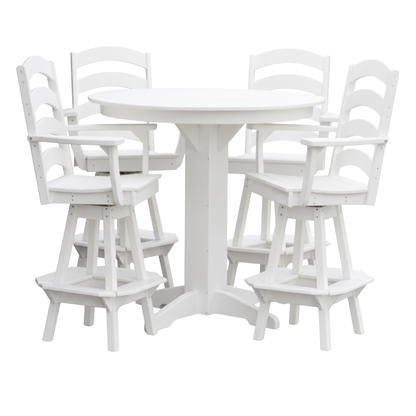 Keystone Amish Co. Josie 5-Piece Poly Bar Dining Set with Round Table