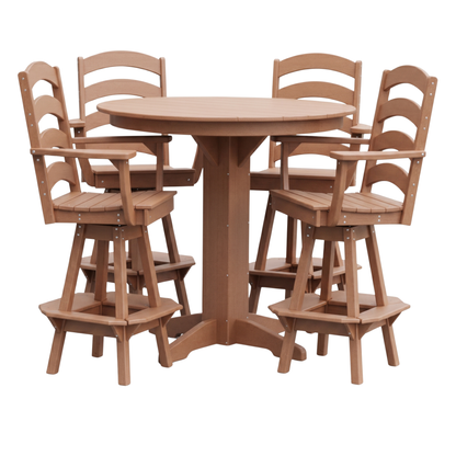 Keystone Amish Co. Josie 5-Piece Poly Bar Dining Set with Round Table