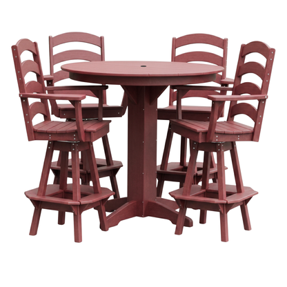 Keystone Amish Co. Josie 5-Piece Poly Bar Dining Set with Round Table