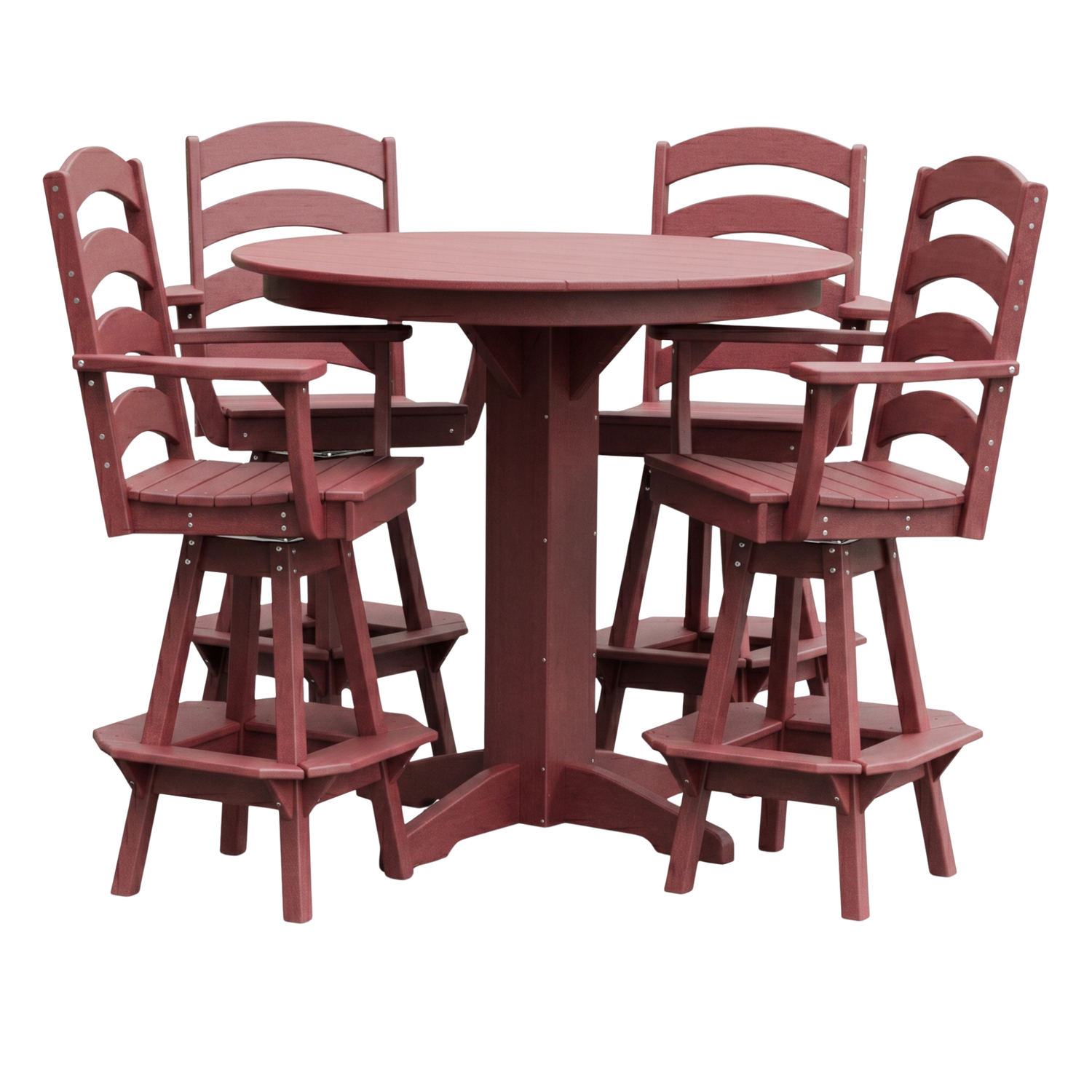 Keystone Amish Co. Josie 5-Piece Poly Bar Dining Set with Round Table
