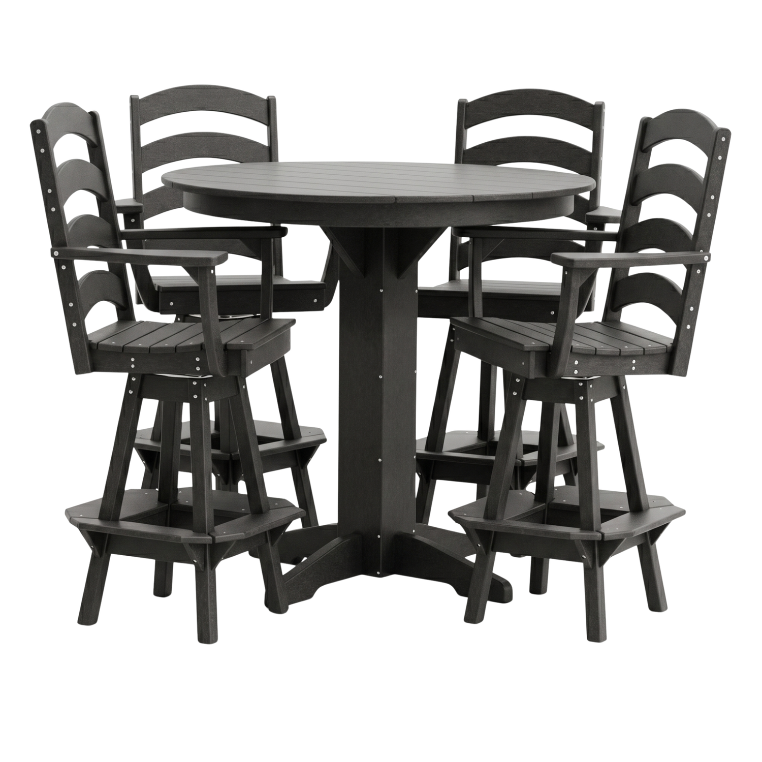 Keystone Amish Co. Josie 5-Piece Poly Bar Dining Set with Round Table