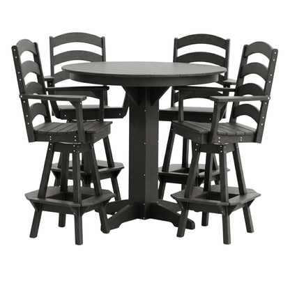 Keystone Amish Co. Josie 5-Piece Poly Bar Dining Set with Round Table