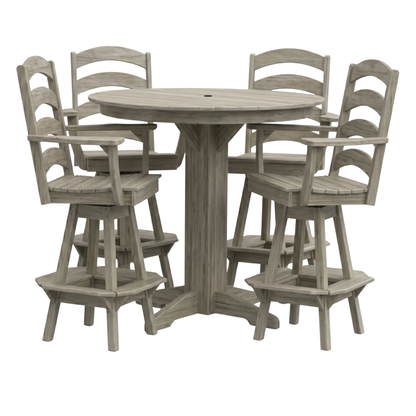 Keystone Amish Co. Josie 5-Piece Poly Bar Dining Set with Round Table