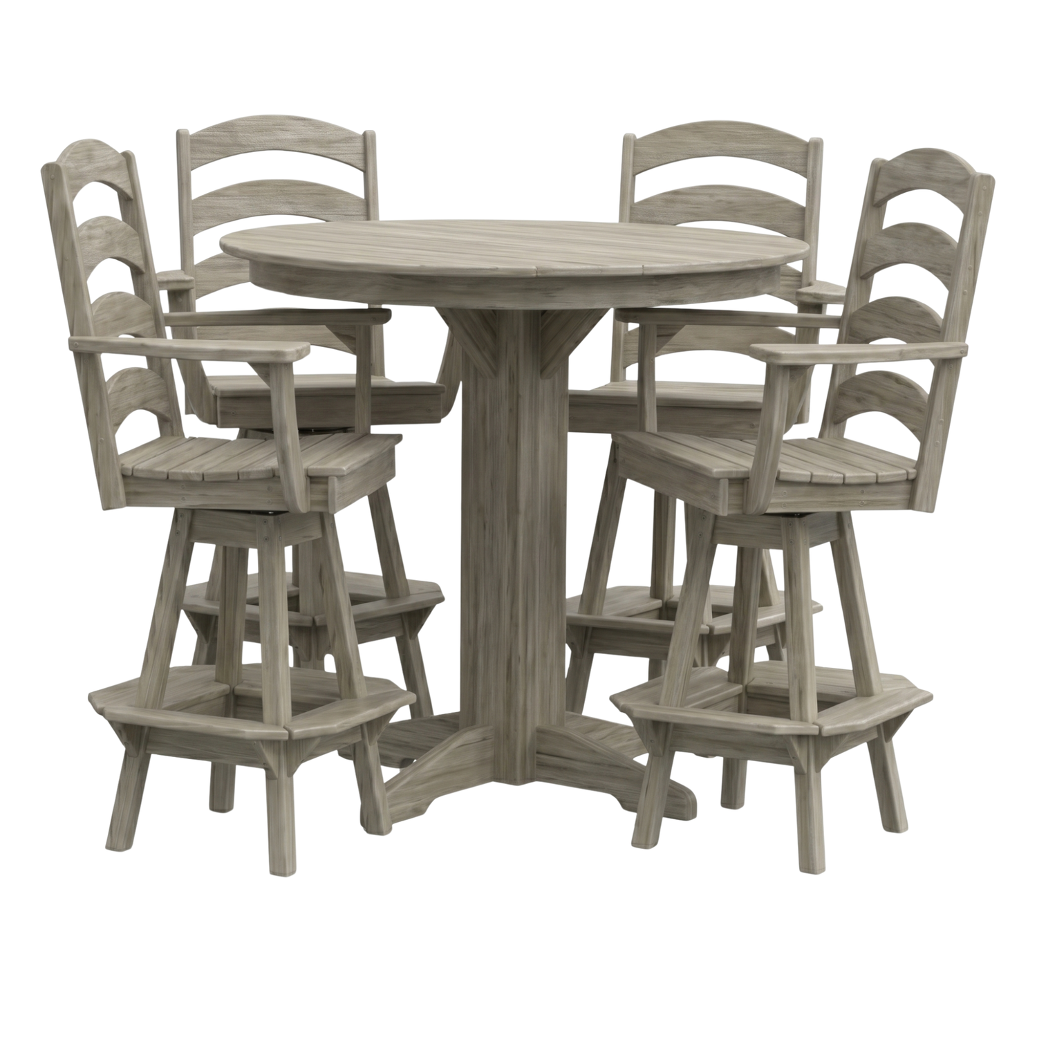 Keystone Amish Co. Josie 5-Piece Poly Bar Dining Set with Round Table