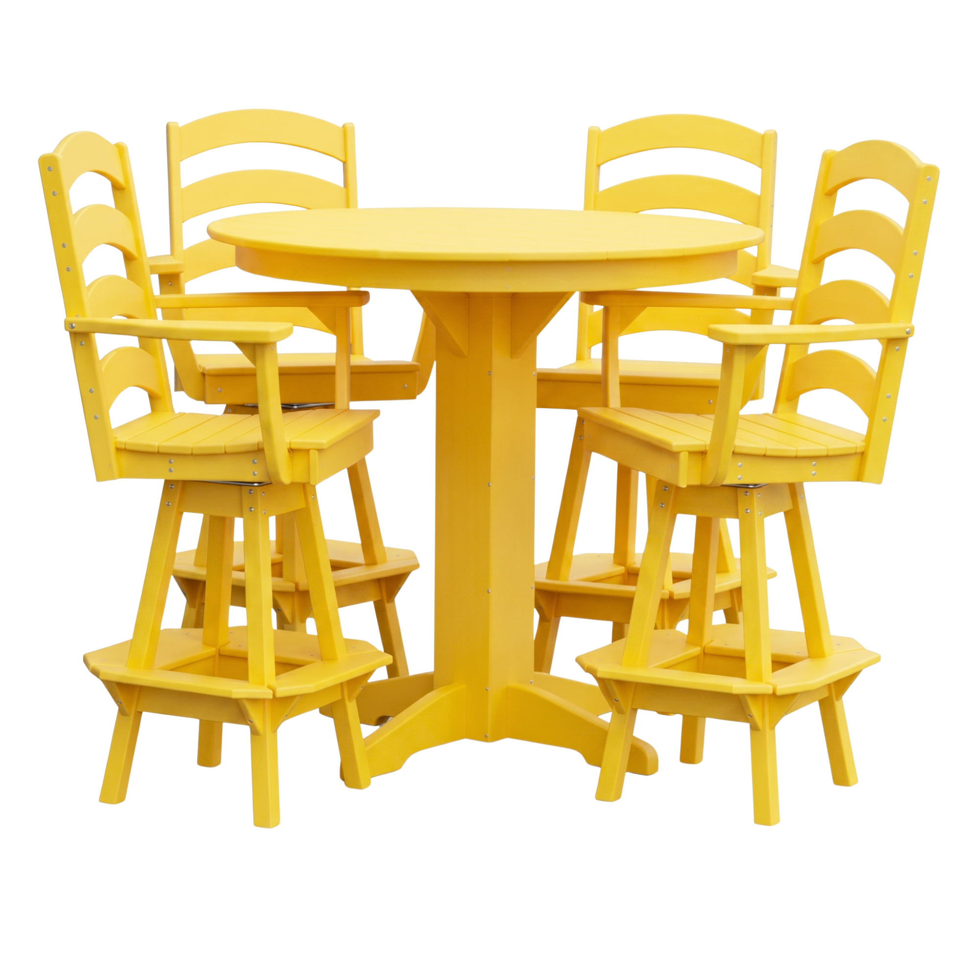 Keystone Amish Co. Josie 5-Piece Poly Bar Dining Set with Round Table
