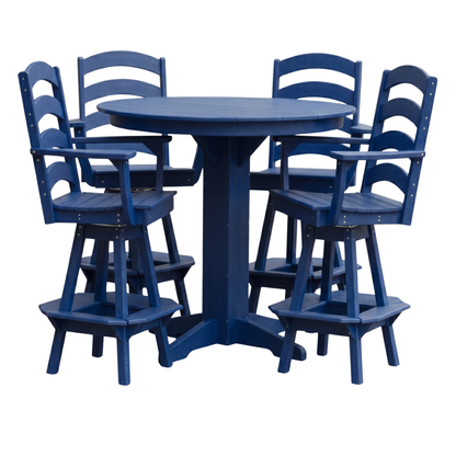 Keystone Amish Co. Josie 5-Piece Poly Bar Dining Set with Round Table