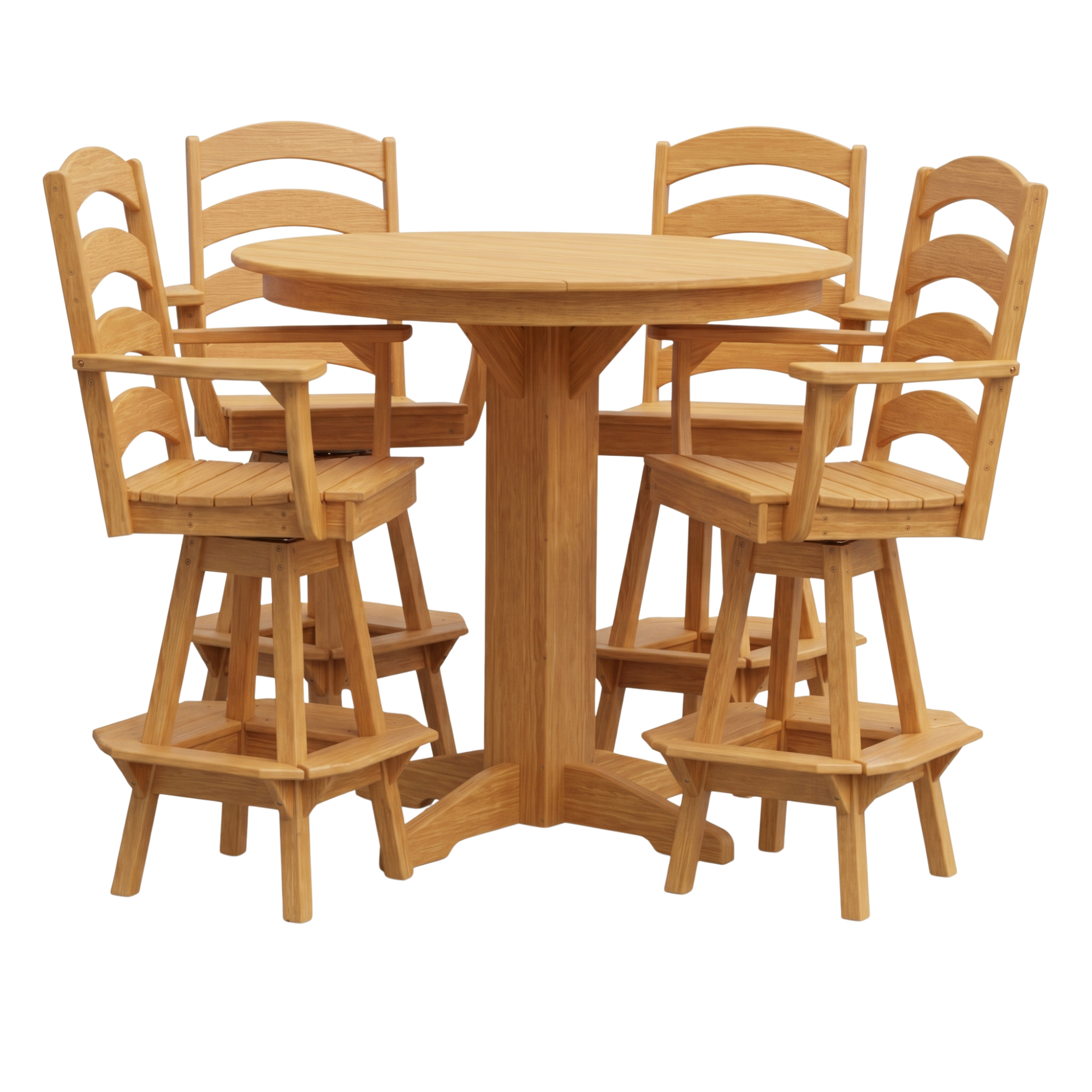 Keystone Amish Co. Josie 5-Piece Poly Bar Dining Set with Round Table