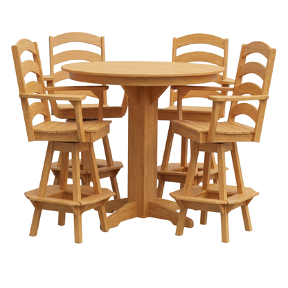 Keystone Amish Co. Josie 5-Piece Poly Bar Dining Set with Round Table