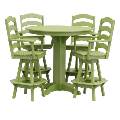 Keystone Amish Co. Josie 5-Piece Poly Bar Dining Set with Round Table