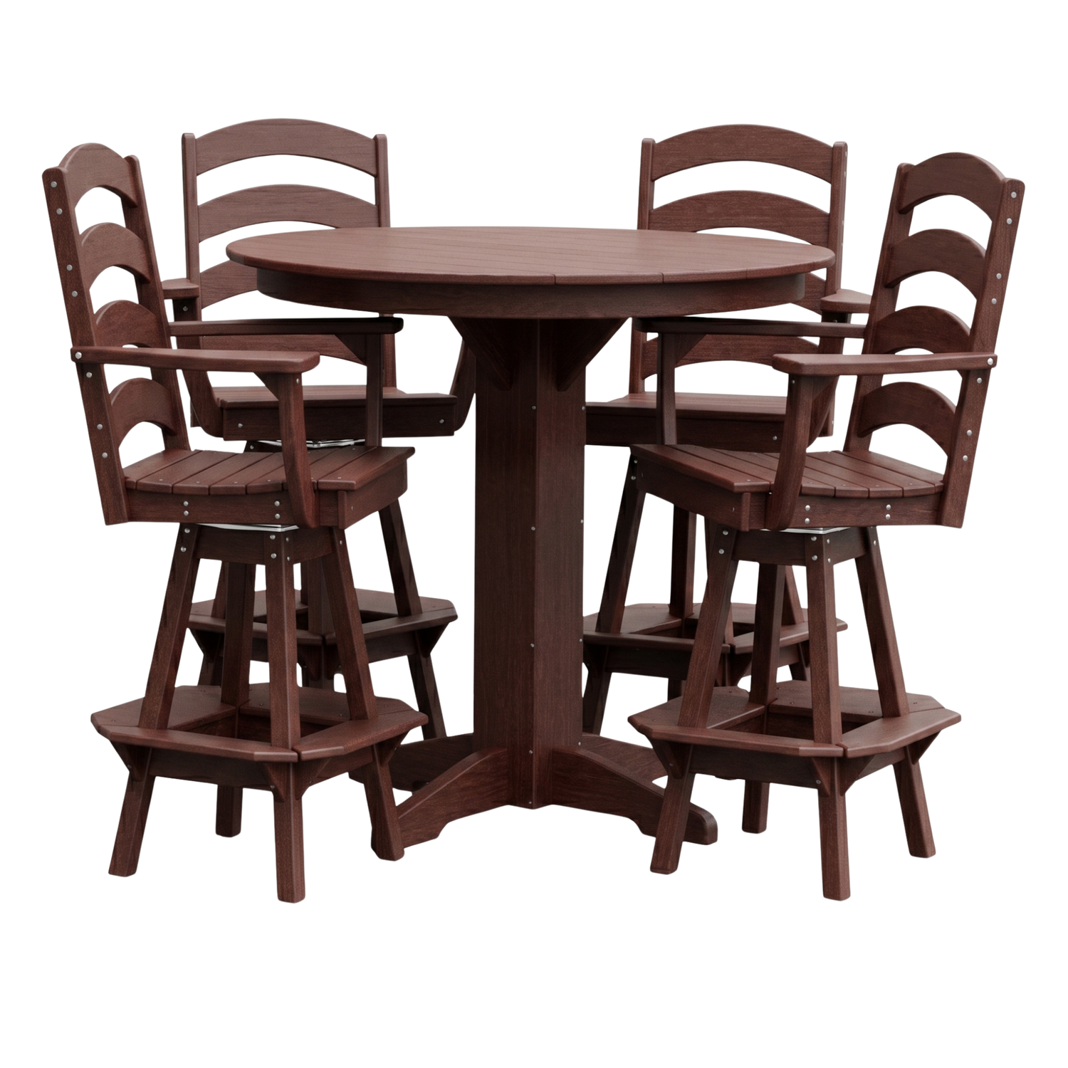 Keystone Amish Co. Josie 5-Piece Poly Bar Dining Set with Round Table