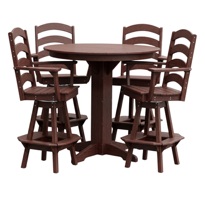 Keystone Amish Co. Josie 5-Piece Poly Bar Dining Set with Round Table