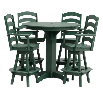 Keystone Amish Co. Josie 5-Piece Poly Bar Dining Set with Round Table