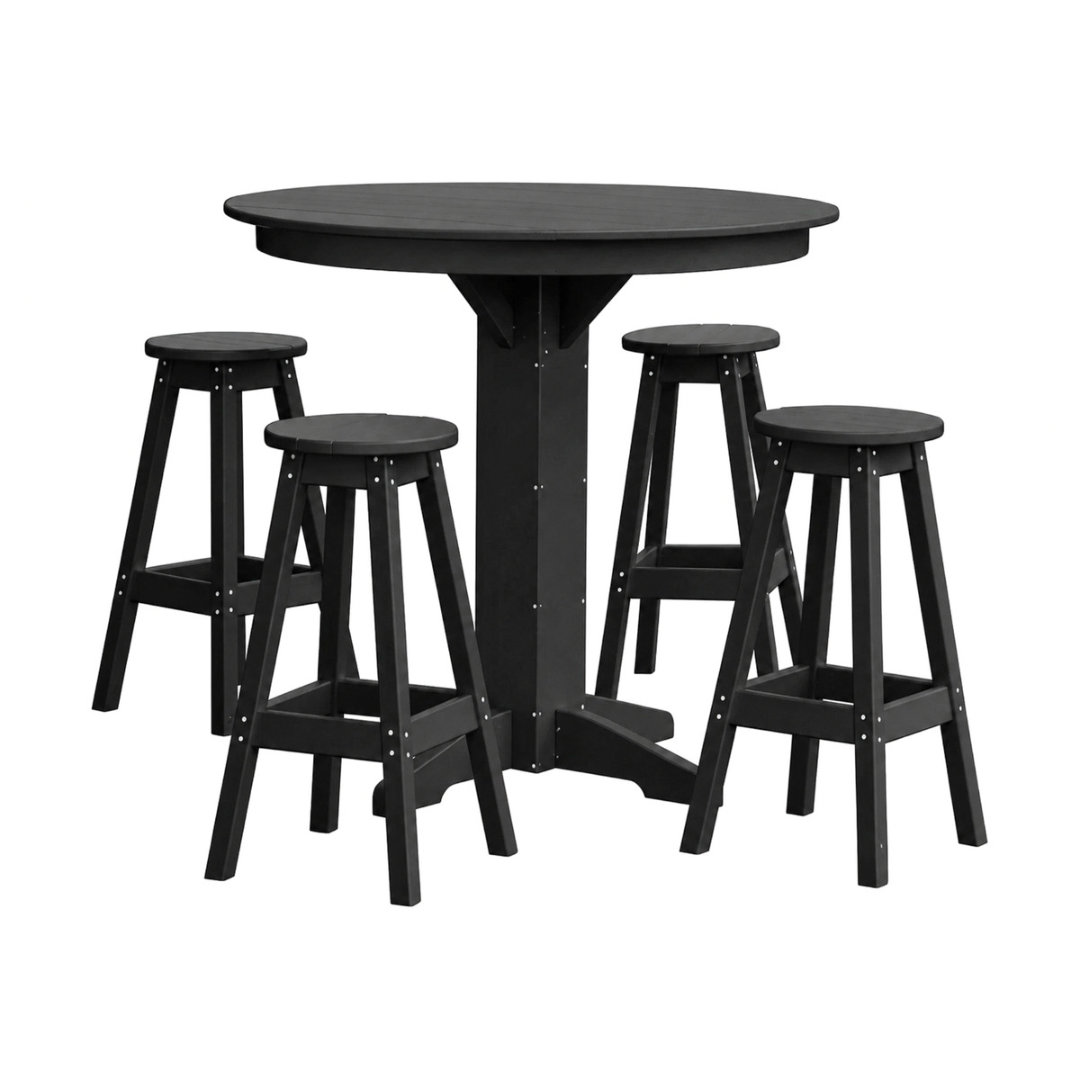 Keystone Amish Co. Poly Composite Sierra 5-Piece Bar Set with Round Table