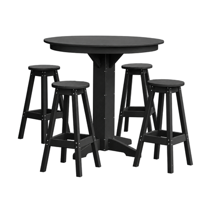 Keystone Amish Co. Poly Composite Sierra 5-Piece Bar Set with Round Table