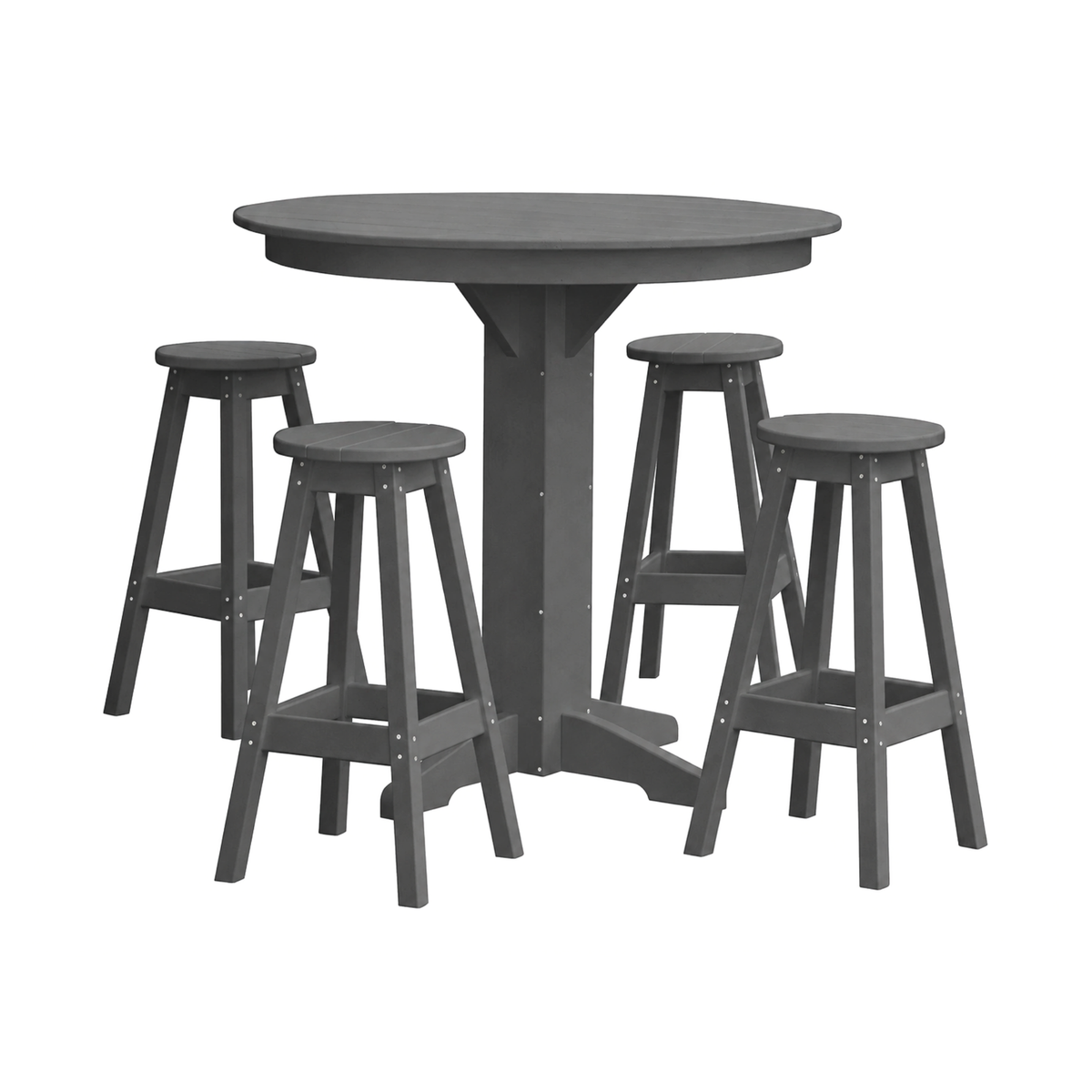 Keystone Amish Co. Poly Composite Sierra 5-Piece Bar Set with Round Table