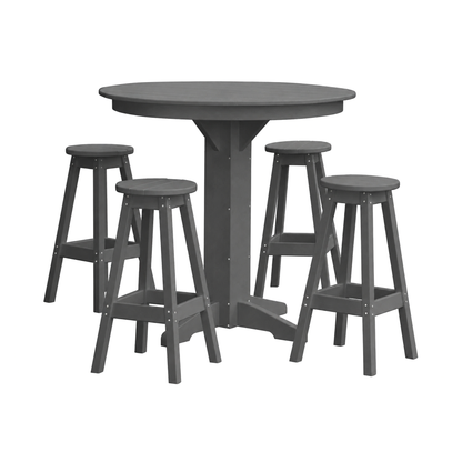 Keystone Amish Co. Poly Composite Sierra 5-Piece Bar Set with Round Table