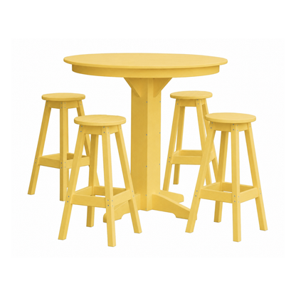 Keystone Amish Co. Poly Composite Sierra 5-Piece Bar Set with Round Table