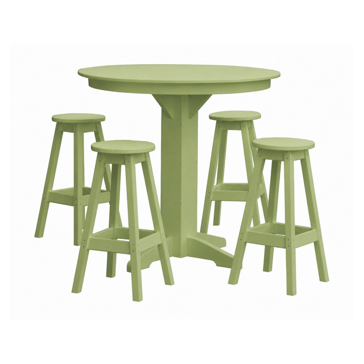 Keystone Amish Co. Poly Composite Sierra 5-Piece Bar Set with Round Table