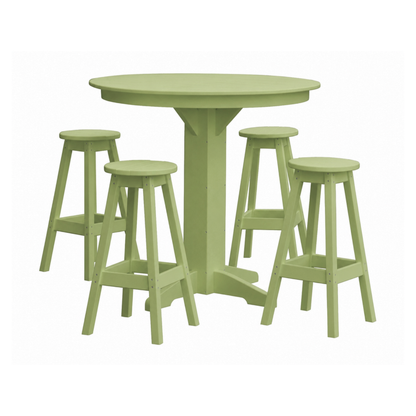 Keystone Amish Co. Poly Composite Sierra 5-Piece Bar Set with Round Table