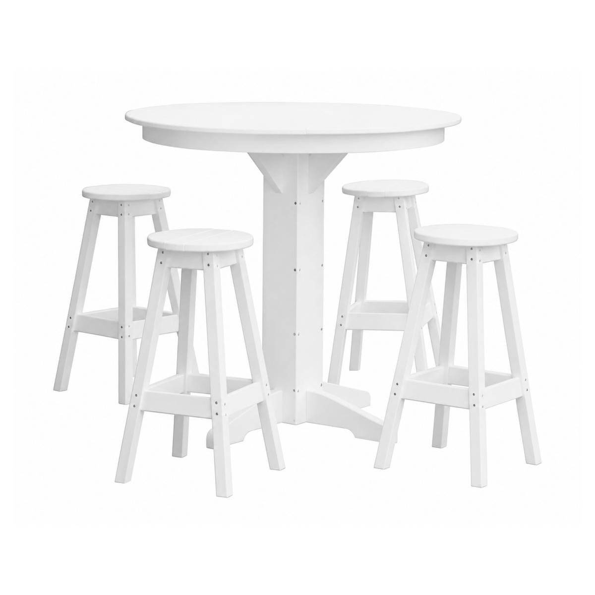 Keystone Amish Co. Poly Composite Sierra 5-Piece Bar Set with Round Table