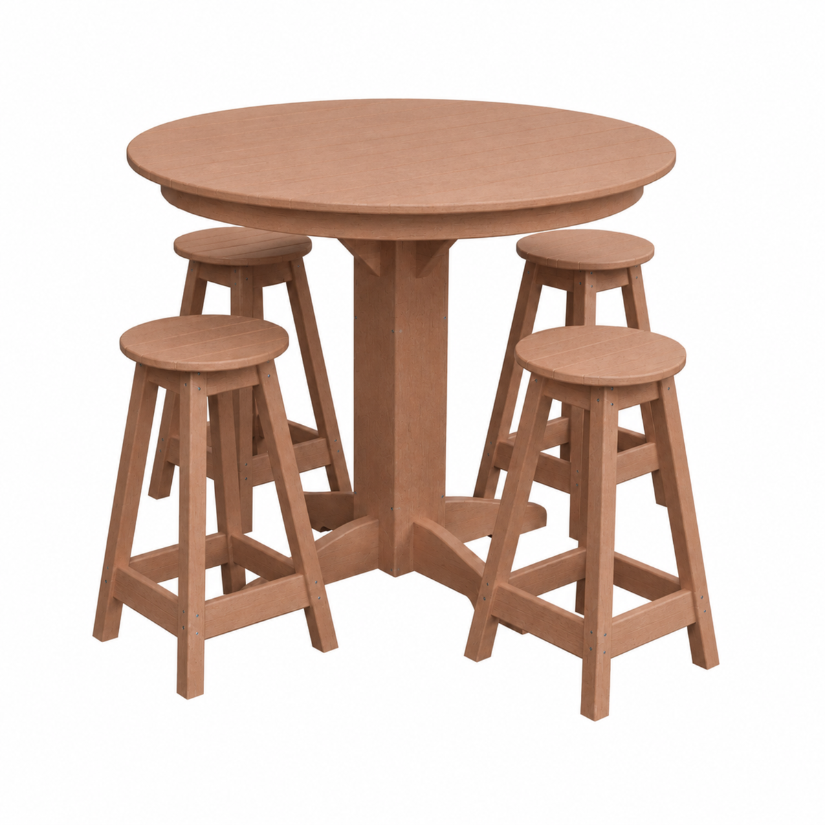 Keystone Amish Co. Sierra 5-Piece Poly Counter-Height Dining Set with Round Table