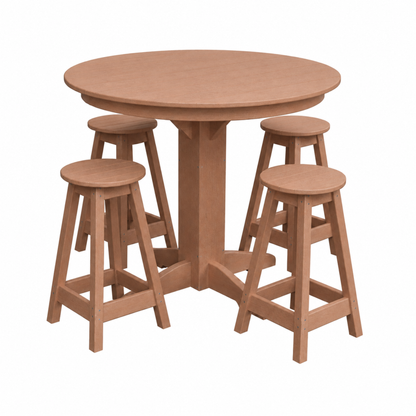 Keystone Amish Co. Sierra 5-Piece Poly Counter-Height Dining Set with Round Table