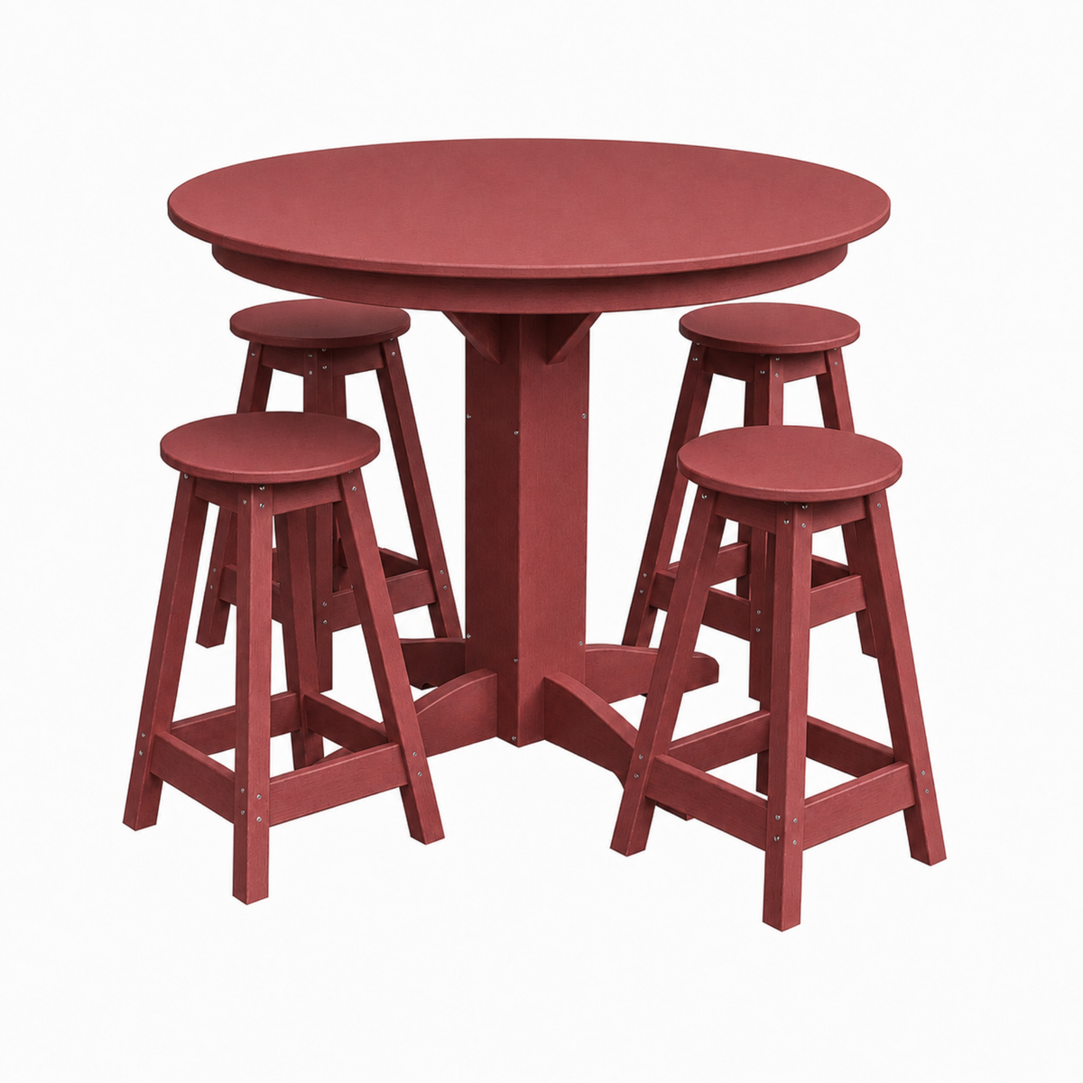 Keystone Amish Co. Sierra 5-Piece Poly Counter-Height Dining Set with Round Table