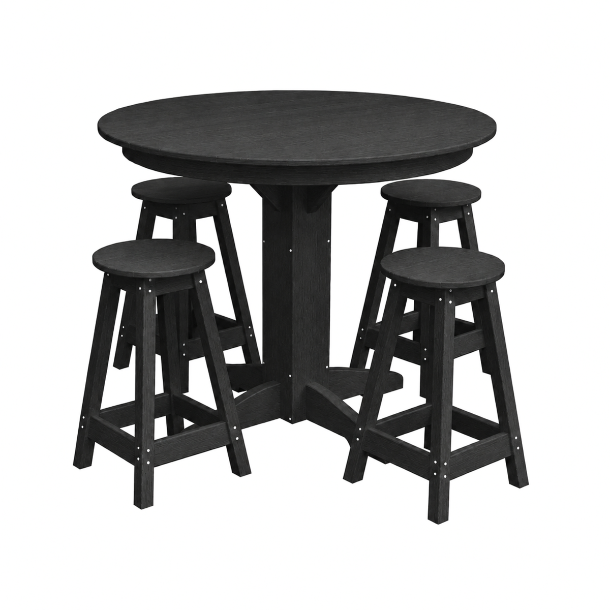 Keystone Amish Co. Sierra 5-Piece Poly Counter-Height Dining Set with Round Table
