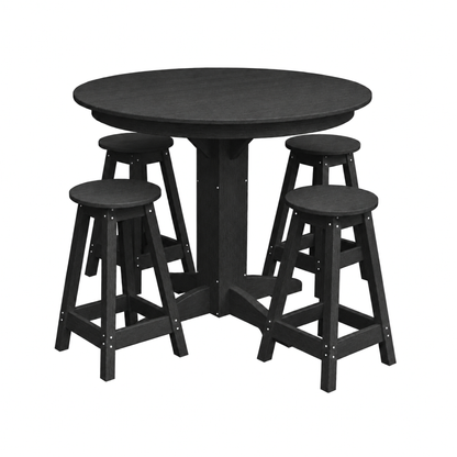 Keystone Amish Co. Sierra 5-Piece Poly Counter-Height Dining Set with Round Table