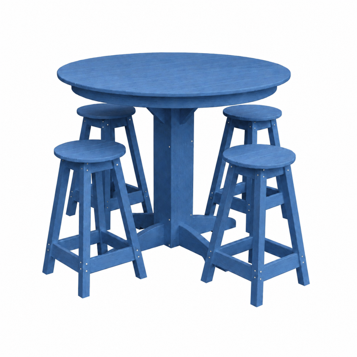 Keystone Amish Co. Sierra 5-Piece Poly Counter-Height Dining Set with Round Table