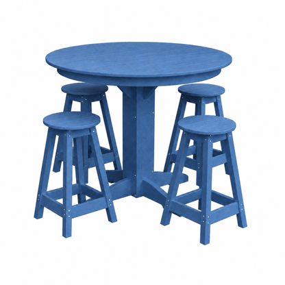 Keystone Amish Co. Sierra 5-Piece Poly Counter-Height Dining Set with Round Table