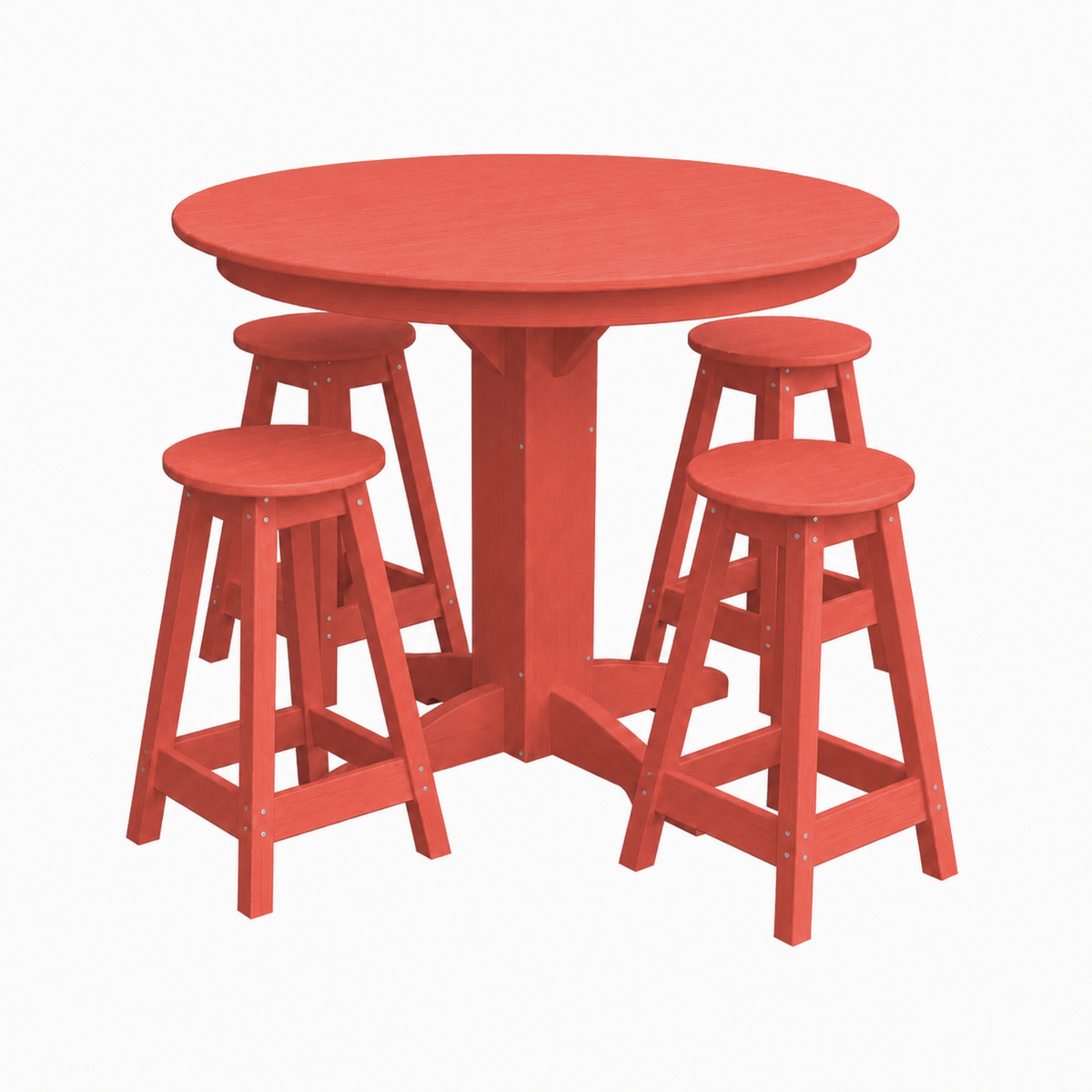 Keystone Amish Co. Sierra 5-Piece Poly Counter-Height Dining Set with Round Table