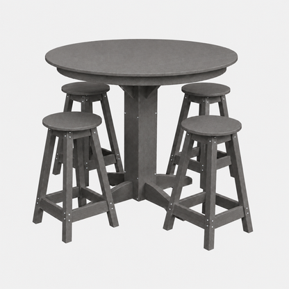 Keystone Amish Co. Sierra 5-Piece Poly Counter-Height Dining Set with Round Table