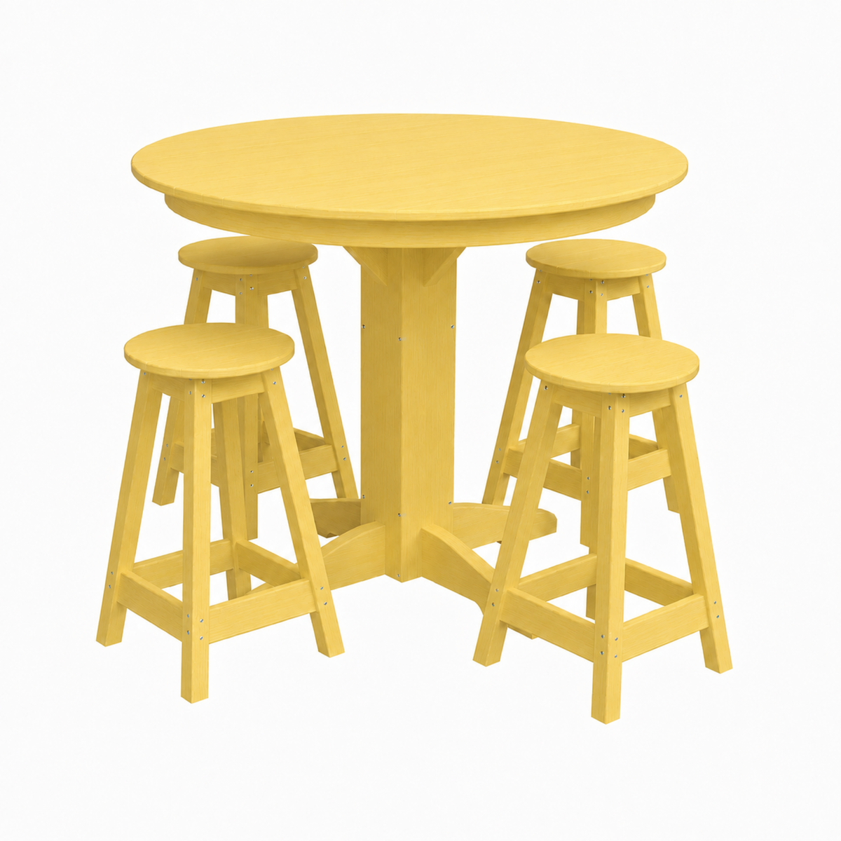 Keystone Amish Co. Sierra 5-Piece Poly Counter-Height Dining Set with Round Table