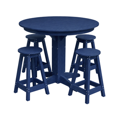 Keystone Amish Co. Sierra 5-Piece Poly Counter-Height Dining Set with Round Table
