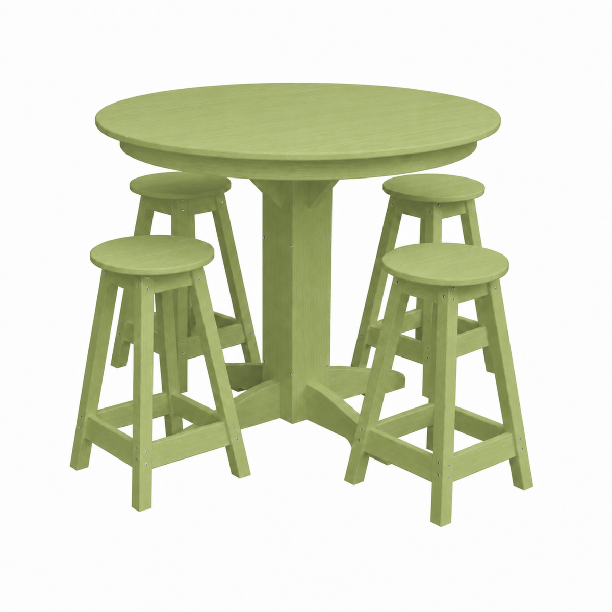 Keystone Amish Co. Sierra 5-Piece Poly Counter-Height Dining Set with Round Table