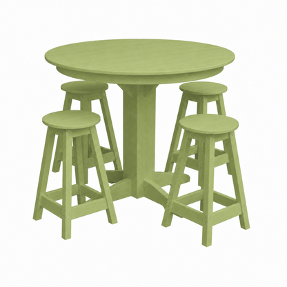 Keystone Amish Co. Sierra 5-Piece Poly Counter-Height Dining Set with Round Table