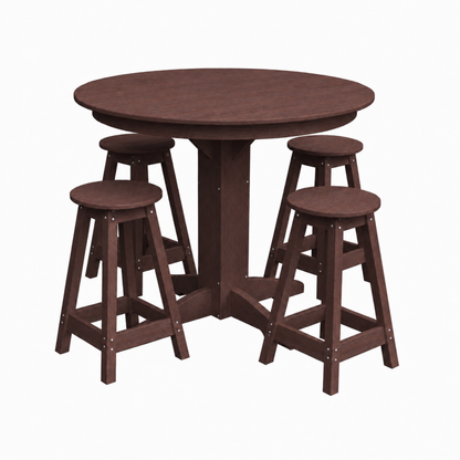 Keystone Amish Co. Sierra 5-Piece Poly Counter-Height Dining Set with Round Table