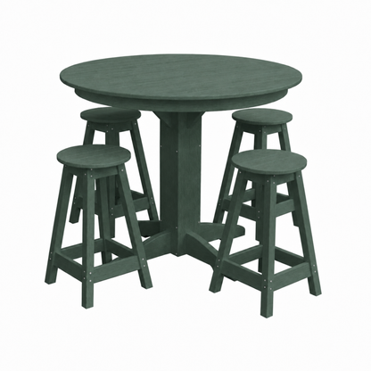 Keystone Amish Co. Sierra 5-Piece Poly Counter-Height Dining Set with Round Table
