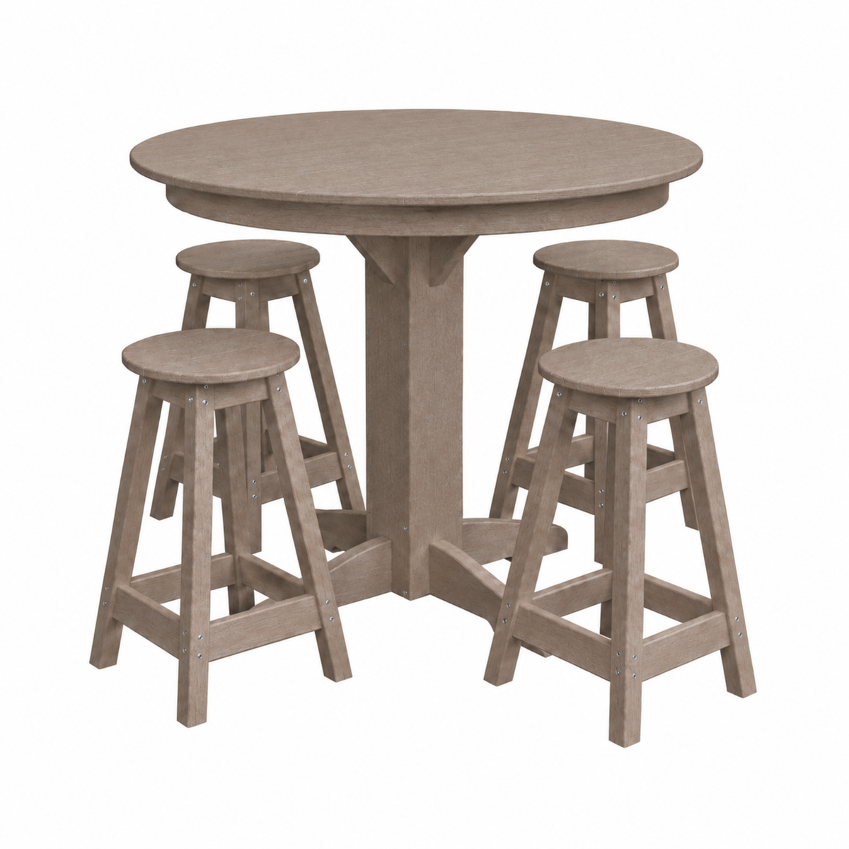 Keystone Amish Co. Sierra 5-Piece Poly Counter-Height Dining Set with Round Table