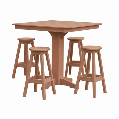 Keystone Amish Co. Sierra 5-Piece Poly Bar Stool Dining Set