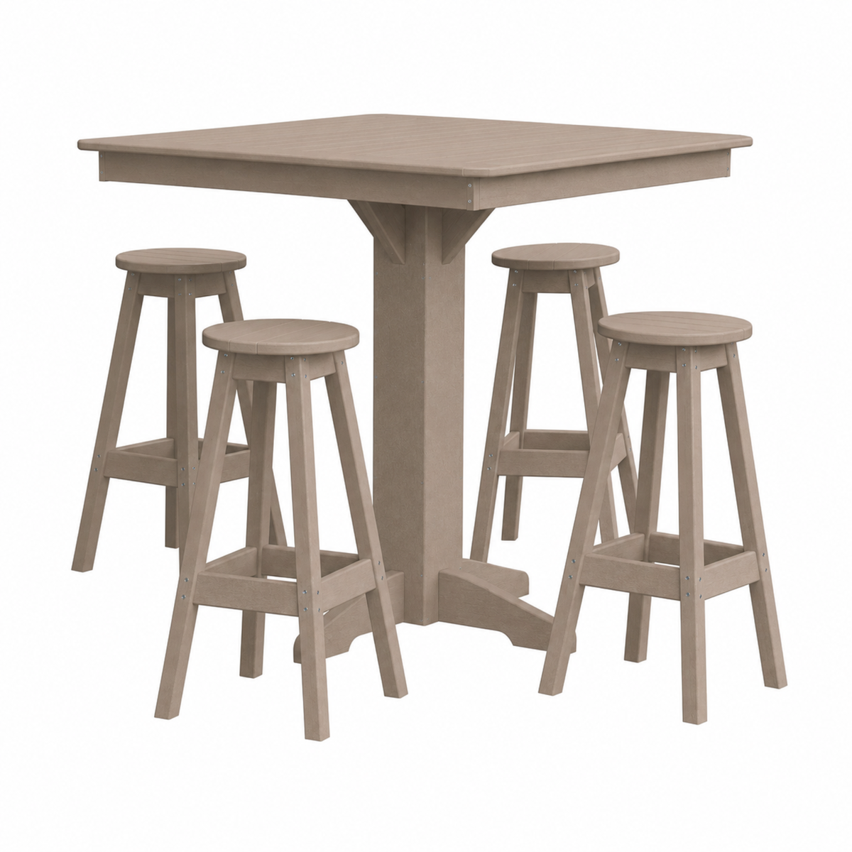Keystone Amish Co. Sierra 5-Piece Poly Bar Stool Dining Set